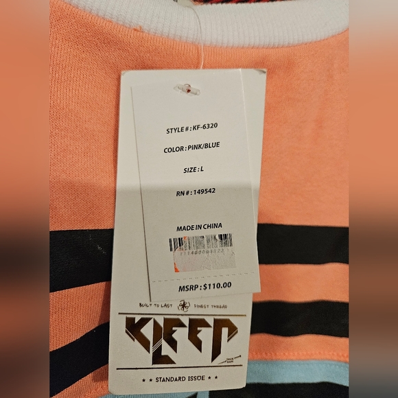 Men's KLEEP Standard Issue Large Pastel Pullover Sweater Large Pink Blue KF-6320 - Picture 5 of 7